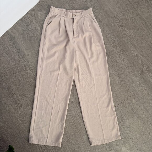 Dazy Pants - Dazy Tan Stretch High Waist Pleated Pants | Size L | Wide Leg